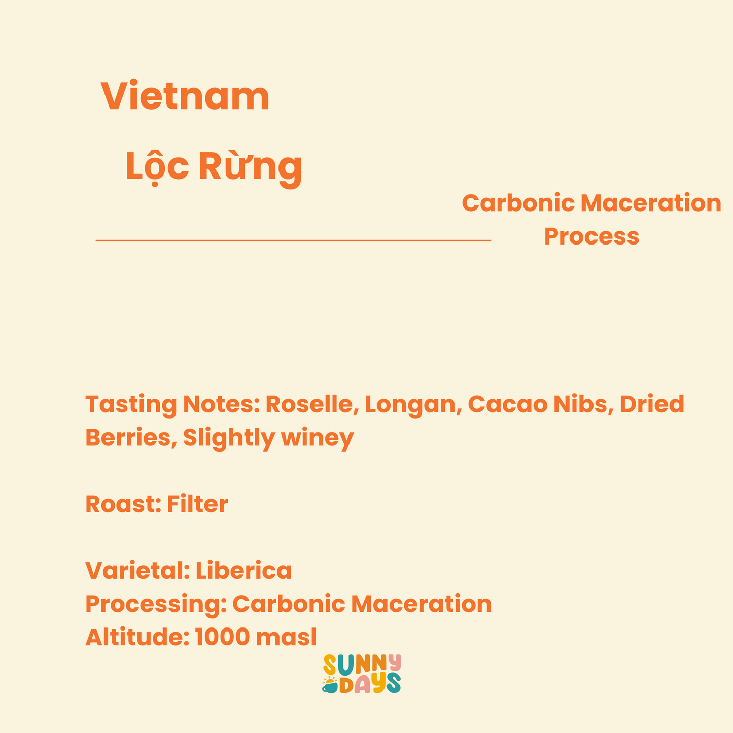 [ROAST ON 25/8] Vietnam Lộc Rừng Liberica Carbonic Maceration Natural