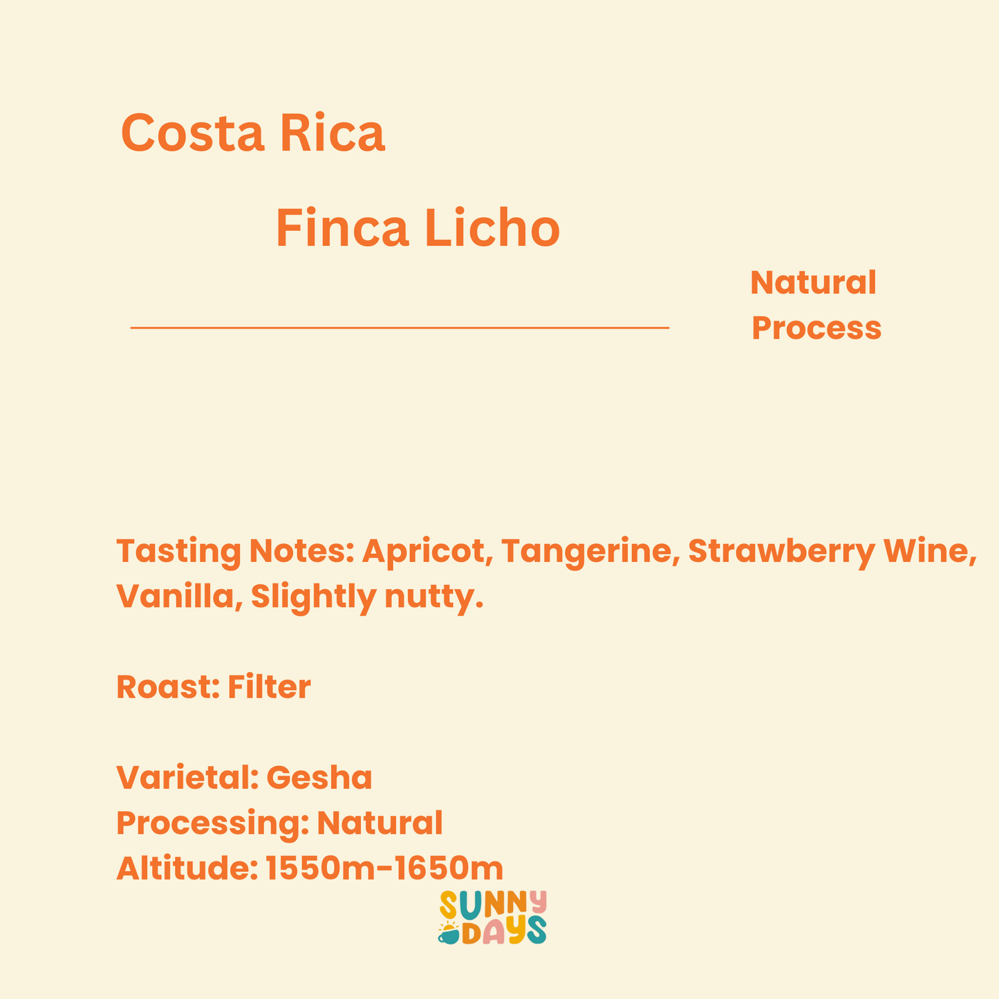 Costa Rica Gesha Finca Licho Natural - 150GM